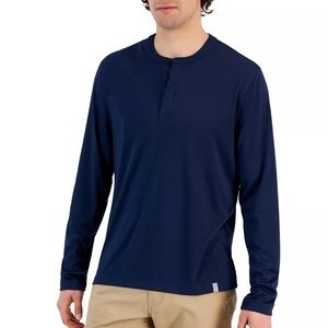 Alfani Large Navy Blue Pajama Long Sleeve Shirt